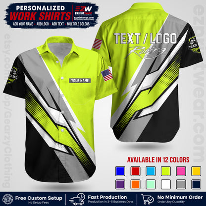 Custom Racing Shirt with Name, Logo & Text | Race Team Uniform | Crew Apparel RC01