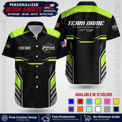 Custom Racing Shirt with Name, Logo & Text | Race Team Uniform | Crew Apparel RC10