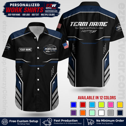 Custom Racing Shirt with Name, Logo & Text | Race Team Uniform | Crew Apparel RC10