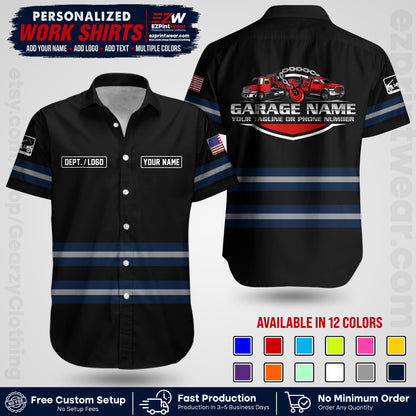 Custom Towing Workwear Uniform | Personalized Tow Truck Shirt | Non-Reflective Safety Stripe Apparel | Custom Towing Shirt | Tow Truck Apparel TW03