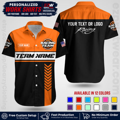 Custom Racing Shirt with Name, Logo & Text | Race Team Uniform | Crew Apparel RC02