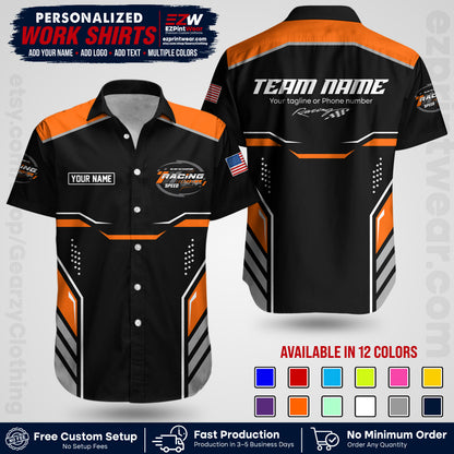 Custom Racing Shirt with Name, Logo & Text | Race Team Uniform | Crew Apparel RC10