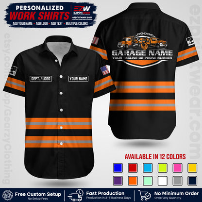 Custom Towing Workwear Uniform | Personalized Tow Truck Shirt | Non-Reflective Safety Stripe Apparel | Custom Towing Shirt | Tow Truck Apparel TW03