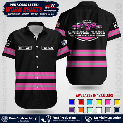 Custom Towing Workwear Uniform | Personalized Tow Truck Shirt | Non-Reflective Safety Stripe Apparel | Custom Towing Shirt | Tow Truck Apparel TW03