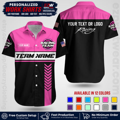 Custom Racing Shirt with Name, Logo & Text | Race Team Uniform | Crew Apparel RC02