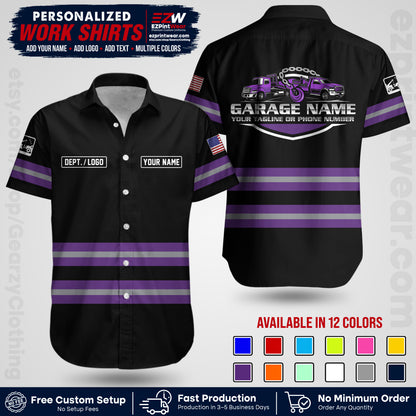 Custom Towing Workwear Uniform | Personalized Tow Truck Shirt | Non-Reflective Safety Stripe Apparel | Custom Towing Shirt | Tow Truck Apparel TW03