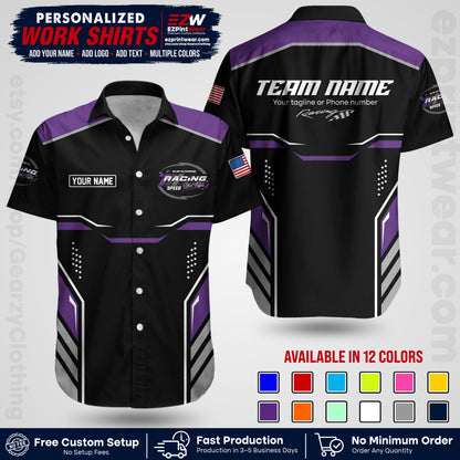 Custom Racing Shirt with Name, Logo & Text | Race Team Uniform | Crew Apparel RC10