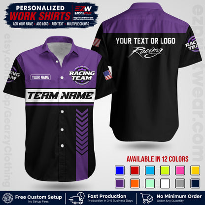 Custom Racing Shirt with Name, Logo & Text | Race Team Uniform | Crew Apparel RC02