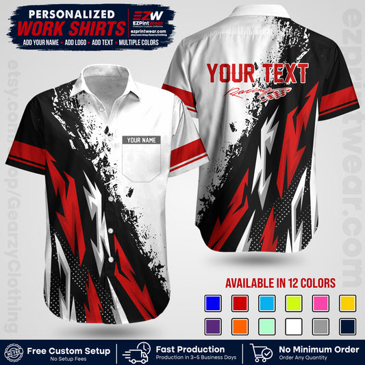Custom Racing Shirt with Name, Logo & Text | Race Team Uniform | Crew Apparel RC08
