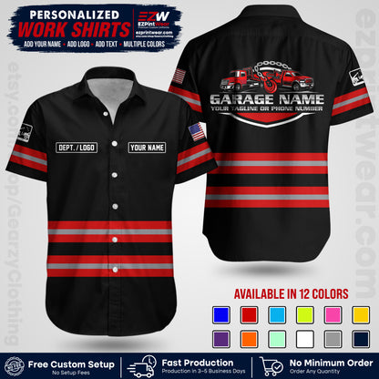 Custom Towing Workwear Uniform | Personalized Tow Truck Shirt | Non-Reflective Safety Stripe Apparel | Custom Towing Shirt | Tow Truck Apparel TW03