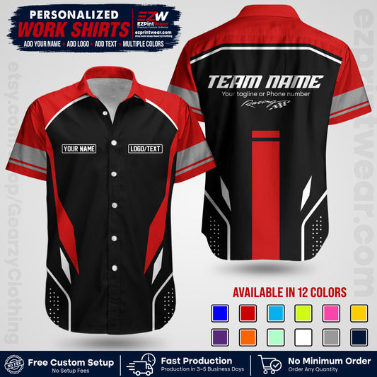 Custom Racing Shirt with Name, Logo & Text | Race Team Uniform | Crew Apparel RC06