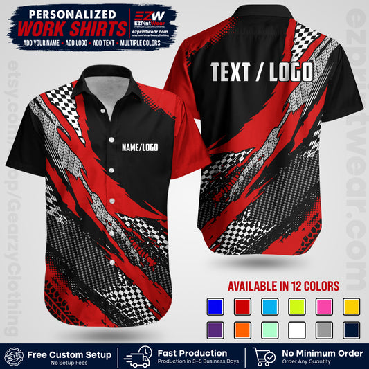 Custom Racing Shirt with Name, Logo & Text | Race Team Uniform | Crew Apparel RC05