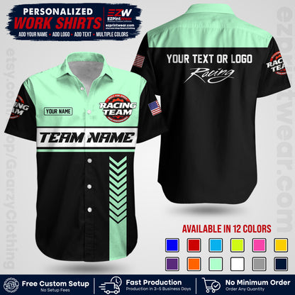 Custom Racing Shirt with Name, Logo & Text | Race Team Uniform | Crew Apparel RC02