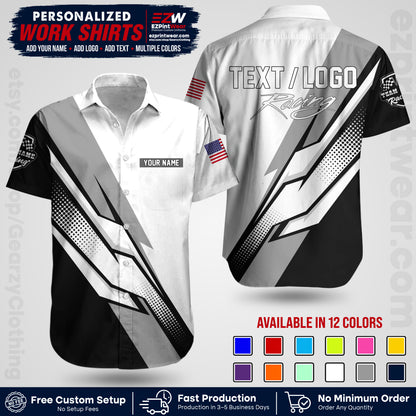 Custom Racing Shirt with Name, Logo & Text | Race Team Uniform | Crew Apparel RC01
