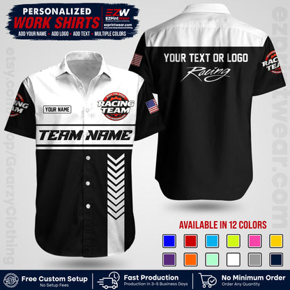 Custom Racing Shirt with Name, Logo & Text | Race Team Uniform | Crew Apparel RC02