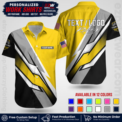 Custom Racing Shirt with Name, Logo & Text | Race Team Uniform | Crew Apparel RC01
