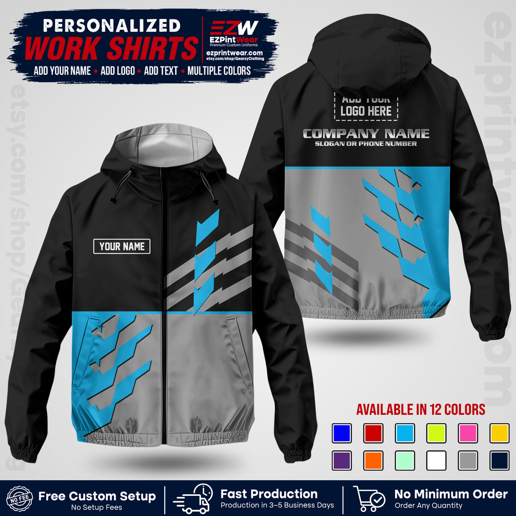 Custom All Over Print Work Uniform Shirt with Name, Logo & Text | Custom Hawaiian Shirt | Company Shirt | Employee Uniform UNF21