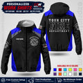 Custom Firefighter Windbreaker Jacket with Name, City Logo & Text | Fire Department Uniform | Employee Workwear FFJK04