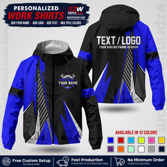 Custom Mechanic Work Shirt with Name, Logo & Text | Auto Shop Uniform | Company Workwear | Employee Uniform MCNJK01