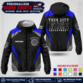 Custom Firefighter Windbreaker Jacket with Name, City Logo & Text | Fire Department Uniform | Employee Workwear FFJK02