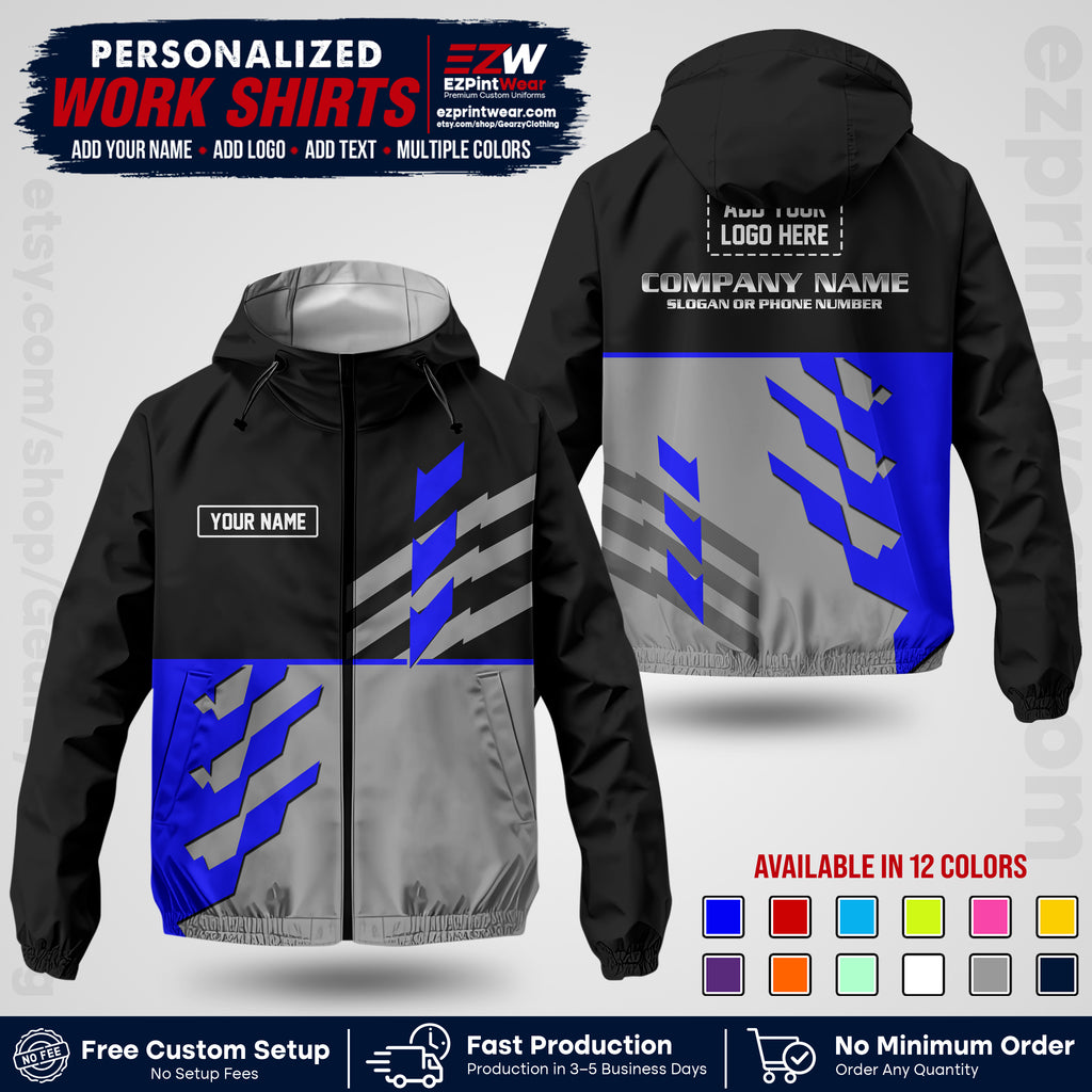 Custom All Over Print Work Uniform Shirt with Name, Logo & Text | Custom Hawaiian Shirt | Company Shirt | Employee Uniform UNF21