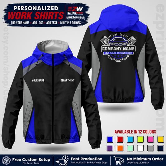 Custom Mechanic Work Shirt with Name, Logo & Text | Auto Shop Uniform | Company Workwear | Employee Uniform MCNJK08
