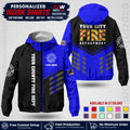 Custom Firefighter Windbreaker Jacket with Name, City Logo & Text | Fire Department Uniform | Employee Workwear FFJK06