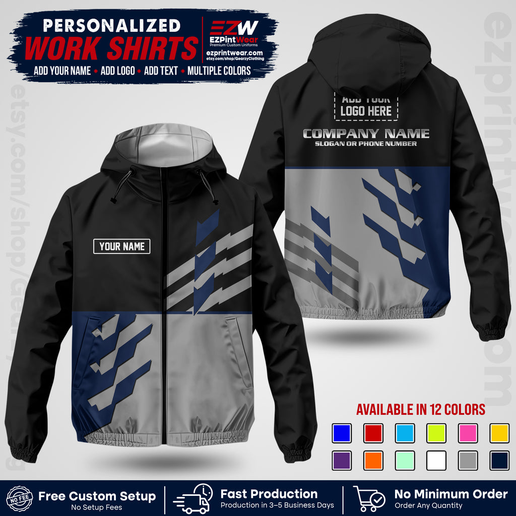 Custom All Over Print Work Uniform Shirt with Name, Logo & Text | Custom Hawaiian Shirt | Company Shirt | Employee Uniform UNF21
