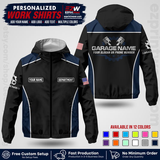 Custom Mechanic Work Shirt with Name, Logo & Text | Auto Shop Uniform | Company Workwear | Employee Uniform MCNJK07