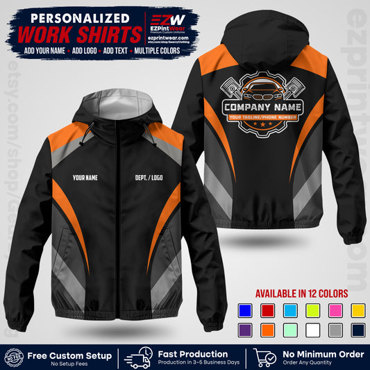 Custom Mechanic Work Shirt with Name, Logo & Text | Auto Shop Uniform | Company Workwear | Employee Uniform MCNJK05