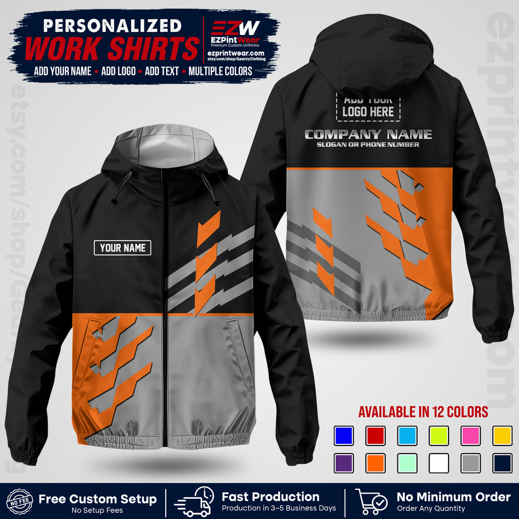 Custom All Over Print Work Uniform Shirt with Name, Logo & Text | Custom Hawaiian Shirt | Company Shirt | Employee Uniform UNF21