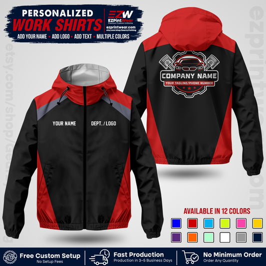 Custom Mechanic Work Shirt with Name, Logo & Text | Auto Shop Uniform | Company Workwear | Employee Uniform MCNJK03