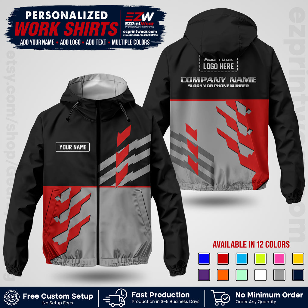 Custom All Over Print Work Uniform Shirt with Name, Logo & Text | Custom Hawaiian Shirt | Company Shirt | Employee Uniform UNF21