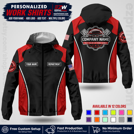 Custom Mechanic Work Shirt with Name, Logo & Text | Auto Shop Uniform | Company Workwear | Employee Uniform MCNJK10