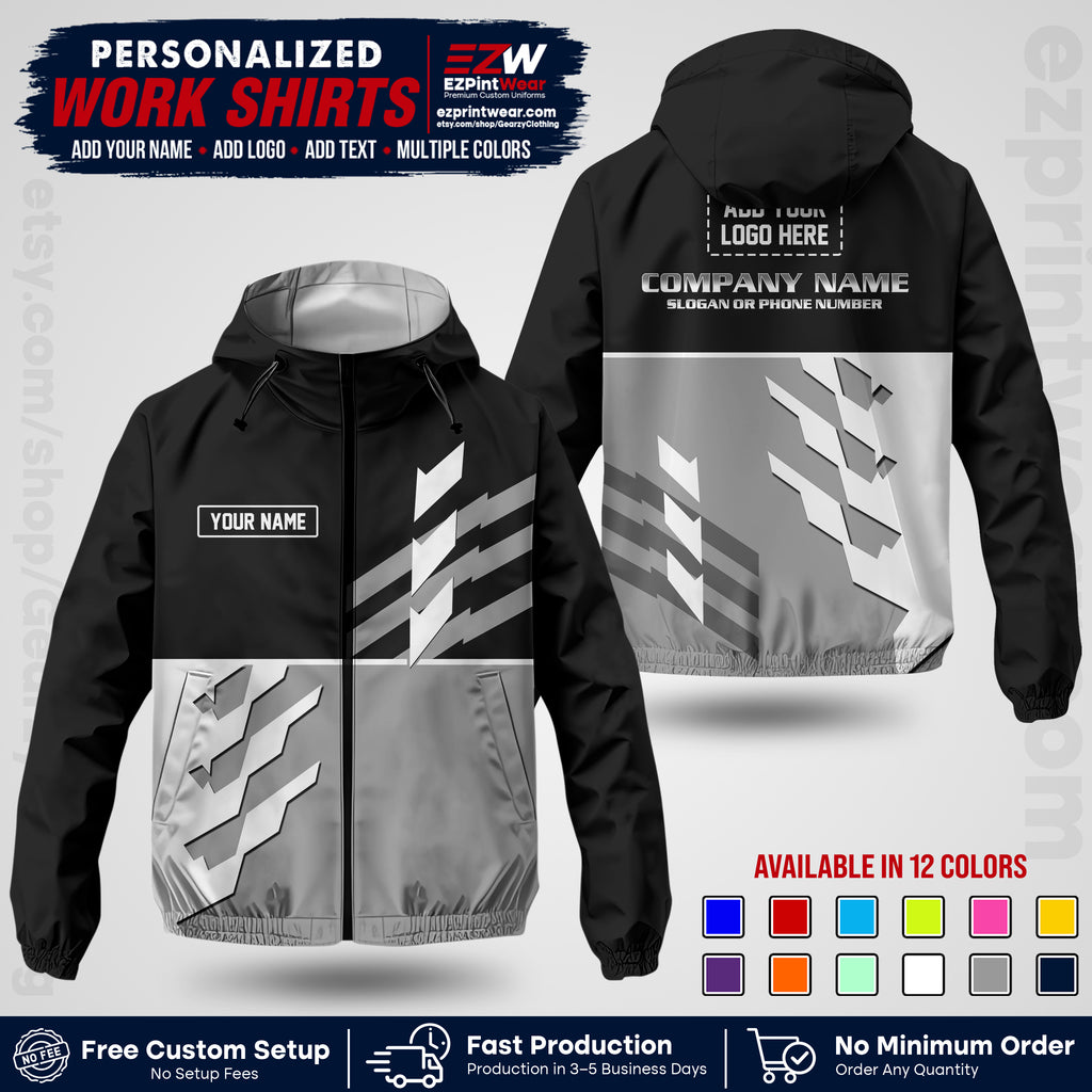 Custom All Over Print Work Uniform Shirt with Name, Logo & Text | Custom Hawaiian Shirt | Company Shirt | Employee Uniform UNF21