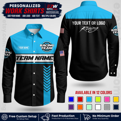 Custom Racing Shirt with Name, Logo & Text | Race Team Uniform | Crew Apparel RC02