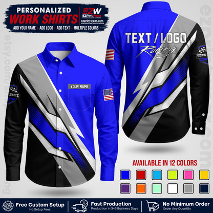 Custom Racing Shirt with Name, Logo & Text | Race Team Uniform | Crew Apparel RC01