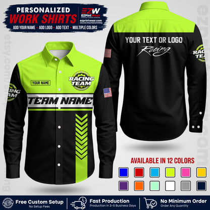 Custom Racing Shirt with Name, Logo & Text | Race Team Uniform | Crew Apparel RC02