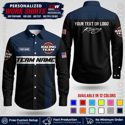 Custom Racing Shirt with Name, Logo & Text | Race Team Uniform | Crew Apparel RC02