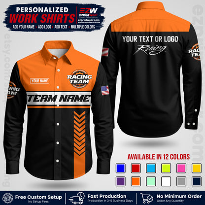 Custom Racing Shirt with Name, Logo & Text | Race Team Uniform | Crew Apparel RC02