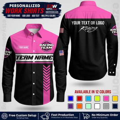 Custom Racing Shirt with Name, Logo & Text | Race Team Uniform | Crew Apparel RC02