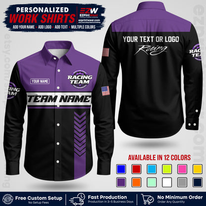 Custom Racing Shirt with Name, Logo & Text | Race Team Uniform | Crew Apparel RC02