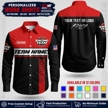 Custom Racing Shirt with Name, Logo & Text | Race Team Uniform | Crew Apparel RC02