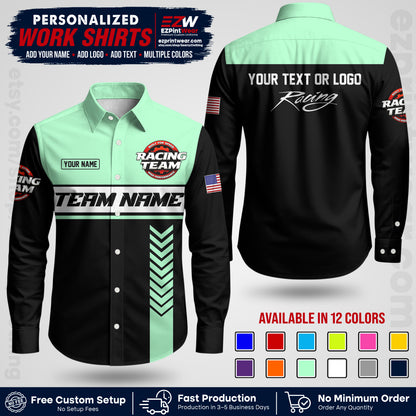 Custom Racing Shirt with Name, Logo & Text | Race Team Uniform | Crew Apparel RC02