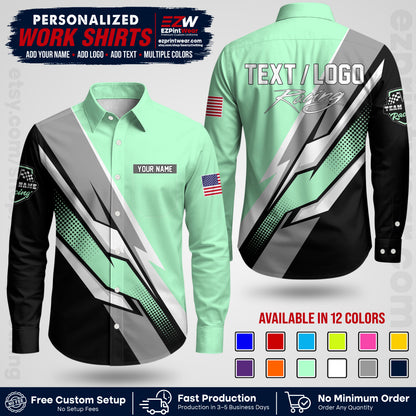 Custom Racing Shirt with Name, Logo & Text | Race Team Uniform | Crew Apparel RC01