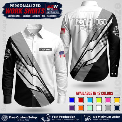Custom Racing Shirt with Name, Logo & Text | Race Team Uniform | Crew Apparel RC01