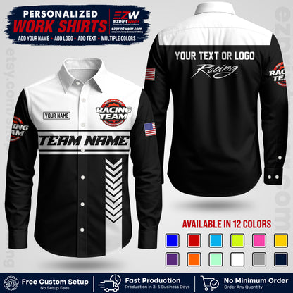 Custom Racing Shirt with Name, Logo & Text | Race Team Uniform | Crew Apparel RC02