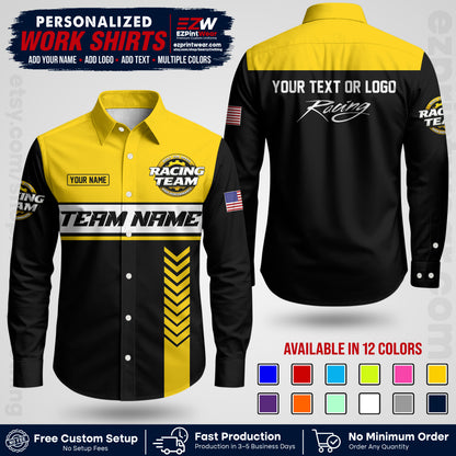 Custom Racing Shirt with Name, Logo & Text | Race Team Uniform | Crew Apparel RC02