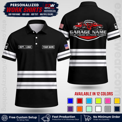 Custom Towing Workwear Uniform | Personalized Tow Truck Shirt | Non-Reflective Safety Stripe Apparel | Custom Towing Shirt | Tow Truck Apparel TW03