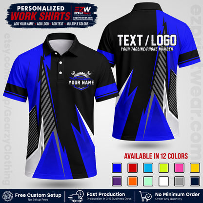 Custom Mechanic Work Shirt with Name, Logo & Text | Auto Shop Uniform | Workwear MCN 01